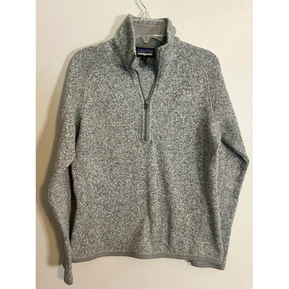 Patagonia Better Sweater Women's Small 1/4 Zip Fleece Gray Missing Chest Logo